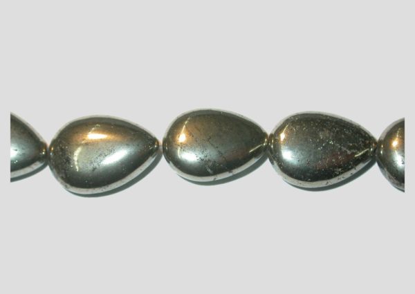 Pyrite - Flat Drop - 13 x 10mm - 19cm Strand