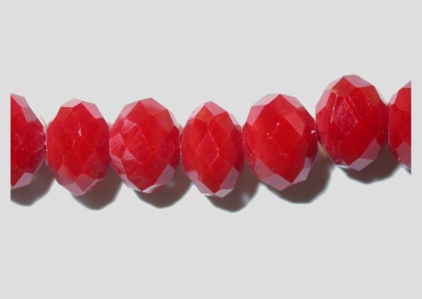 Rondelle - Faceted - 8 x 6mm - Coral - 40cm Strand