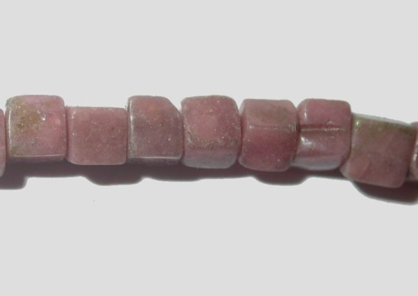 Rhodonite - Cube - 4mm - 39cm Strand