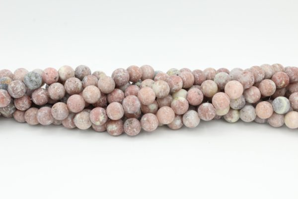 Rhodonite - Round - 10mm - Matte - 39cm Strand