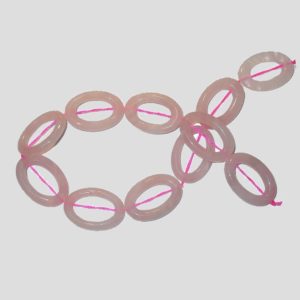 Rose Quartz - Hollow Oval - 38cm Strand