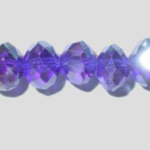 Rondelle - Faceted - 8 x 6mm - Sapphire AB - 40cm Strand