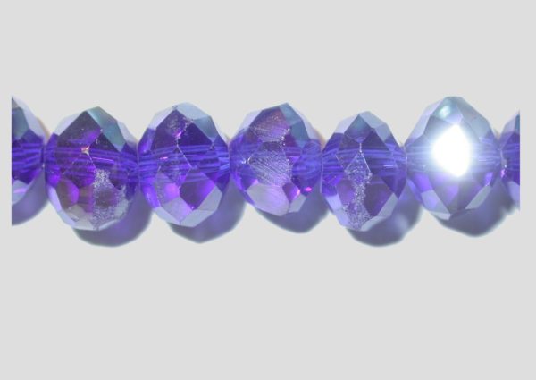 Rondelle - Faceted - 8 x 6mm - Sapphire AB - 40cm Strand