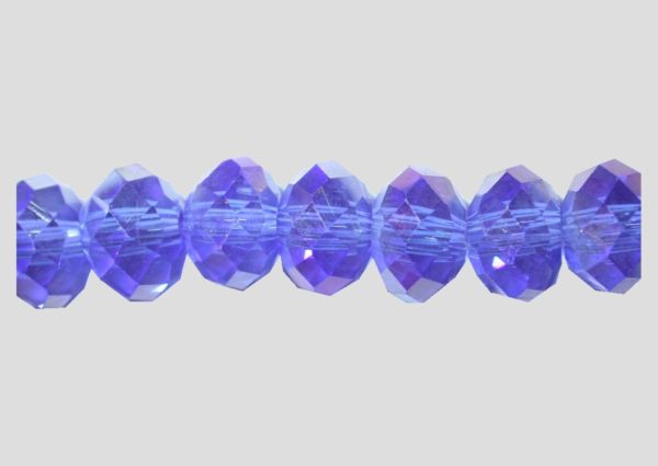 Rondelle - Faceted - 6 x 4mm - Sapphire Satin - 40cm Strand