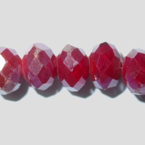 Rondelle - Faceted - 8 x 6mm - Siam OP AB- 40cm Strand