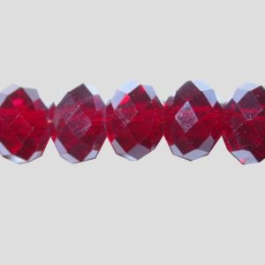 Rondelle - Faceted - 6 x 4mm - Siam Satin - 40cm Strand