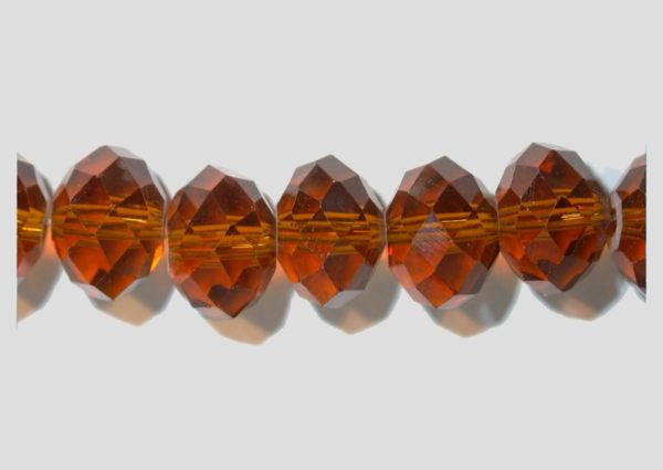 Rondelle - Faceted - 12 x 8mm - Smoked Topaz - 60cm Strand