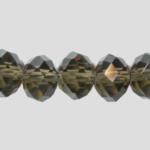 Rondelle - Faceted - 8 x 6mm - Smokey Quartz - 40cm Strand