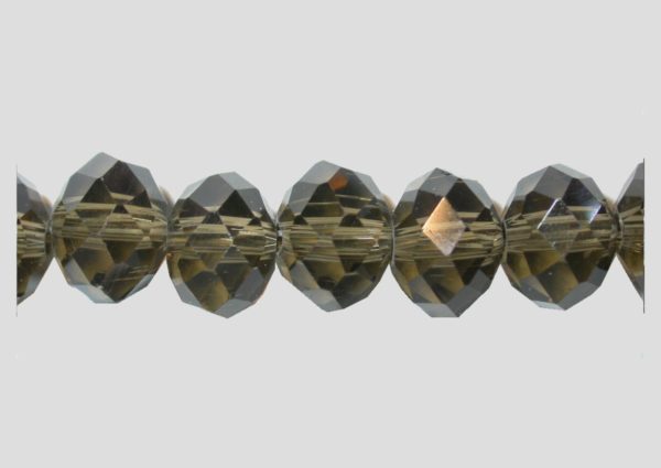 Rondelle - Faceted - 8 x 6mm - Smokey Quartz - 40cm Strand