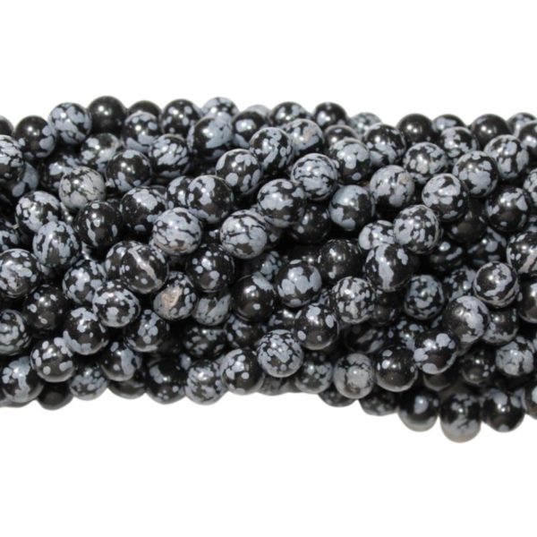 Snowflake Obsidian - 6mm Round - 39cm Strand