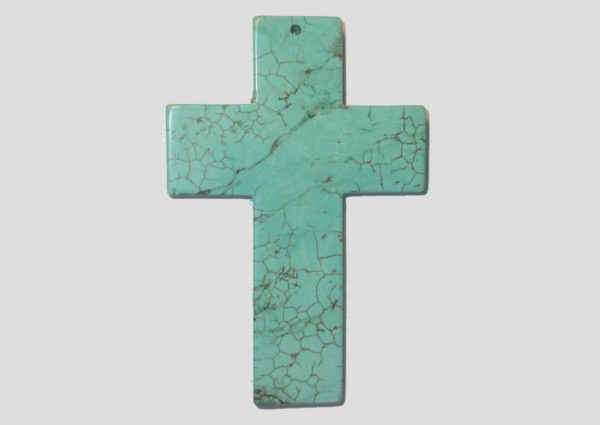 Cross - 90 x 60mm - Dyed Howlite