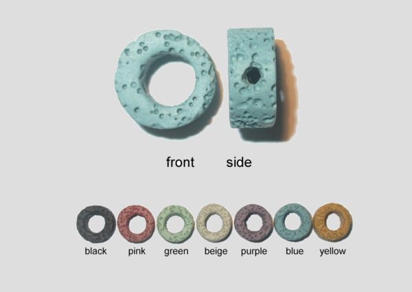 Lava Stone - Dyed - 15mm Donut - Assorted Colours