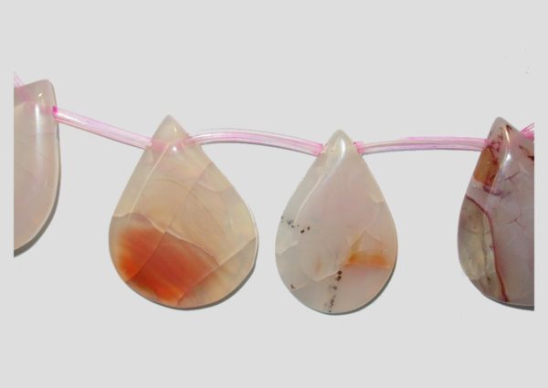 Agate - Tear Drop - 35 x 25mm - 33cm Strand