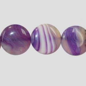 Agate - Flat Coin - 30mm - 38cm Strand