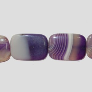 Agate - Flat Rectangle - 35 x 25mm - 38cm Strand