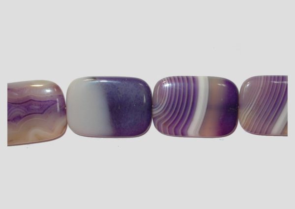 Agate - Flat Rectangle - 35 x 25mm - 38cm Strand