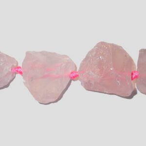 Rose Quartz - Nugget - 25mm - 40cm Strand