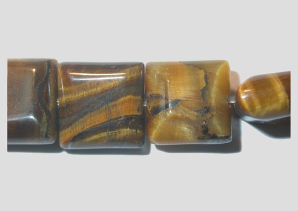 Tiger Eye - 9 to 11mm Flat Square - 19cm Strand