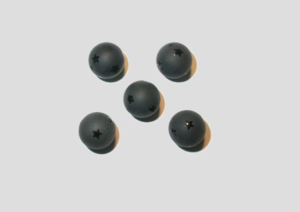 Black Onyx - Star Print Round - 16mm