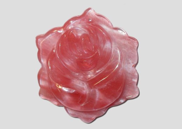 Strawberry Quartz - 35mm Flower Pendant