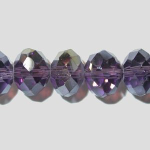 Rondelle - Faceted - 8 x 6mm - Tanzanite Luster - 40cm Strand