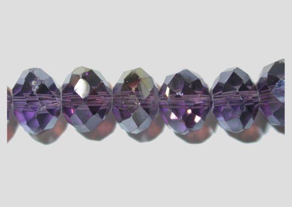 Rondelle - Faceted - 8 x 6mm - Tanzanite Luster - 40cm Strand