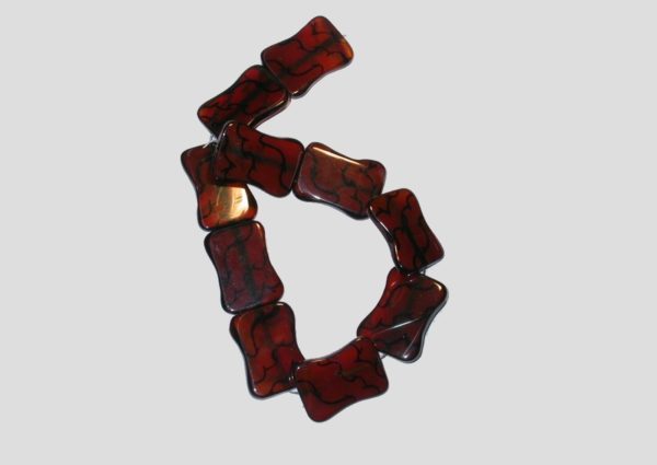 Tibet Agate - Curve Rectangle - Print - 35cm Strand