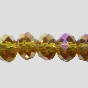 Rondelle - Faceted - 6 x 4mm - Topaz Satin - 40cm Strand