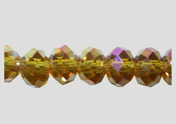 Rondelle - Faceted - 6 x 4mm - Topaz Satin - 40cm Strand