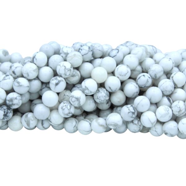 White Howlite - 8mm Round - 39cm Strand