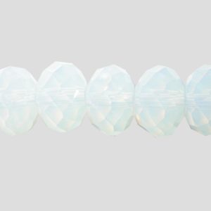 Rondelle - Faceted - 8 x 6mm - White Opal - 40cm Strand