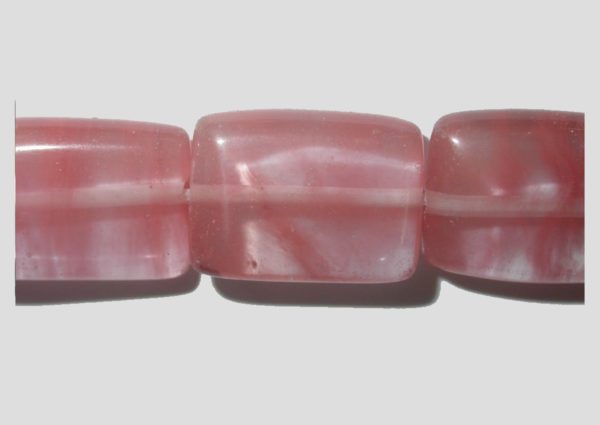 Pink Watermelon - 15 x 12mm Flat Rectangle - 40cm Strand