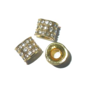 12 x 10mm Barrel Rondelle - Large Hole - Gold colour