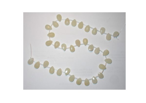 Yellow Jade Faceted Flat Drop - 40cm Strand