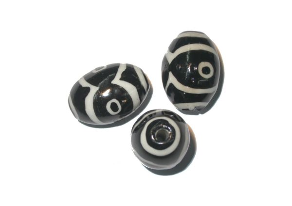 Zebra Style Oval - 34 x 25mm - Ceramic